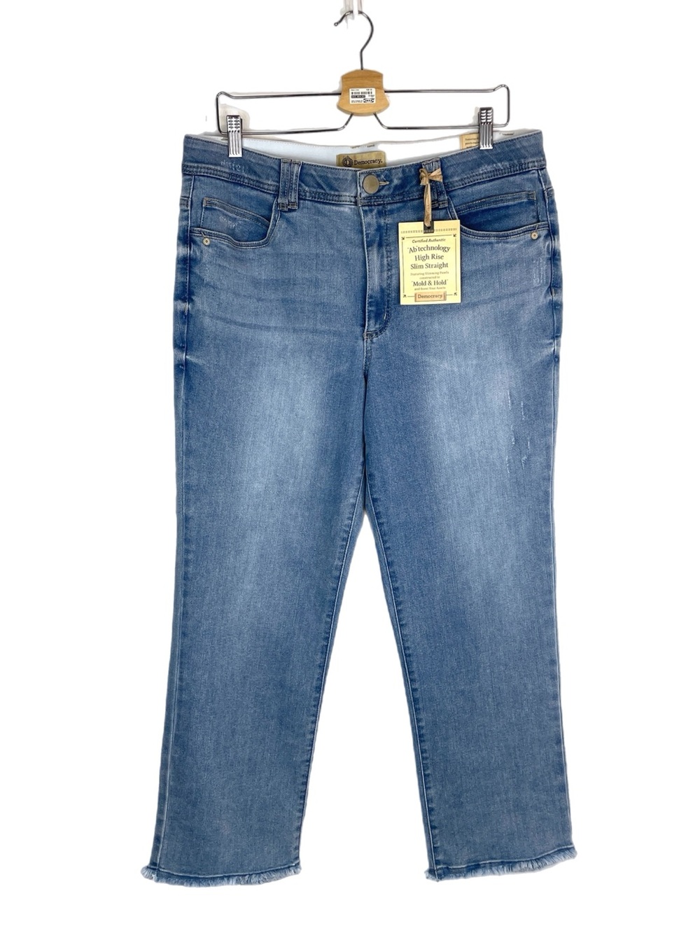 Democracy Ab Technology High Rise Slim Straight Raw Hem Stretch Jeans 16